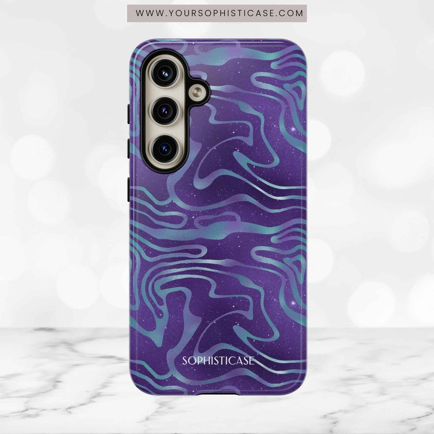 Cosmic Zebra in Blue & Purple - iPhone Case, Samsung Galaxy Case, Google Pixel Case