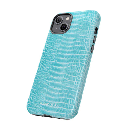 Luxe Leather in Aqua - iPhone Case
