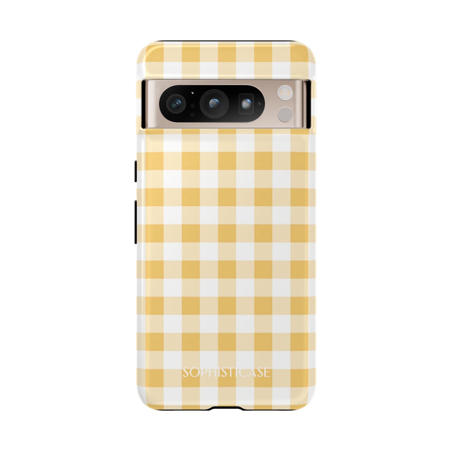 Gingham in Yellow - Protective Phone Case for Google Pixel