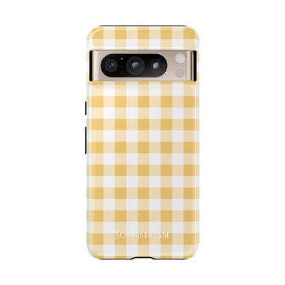 Gingham in Yellow - Protective Phone Case for Google Pixel