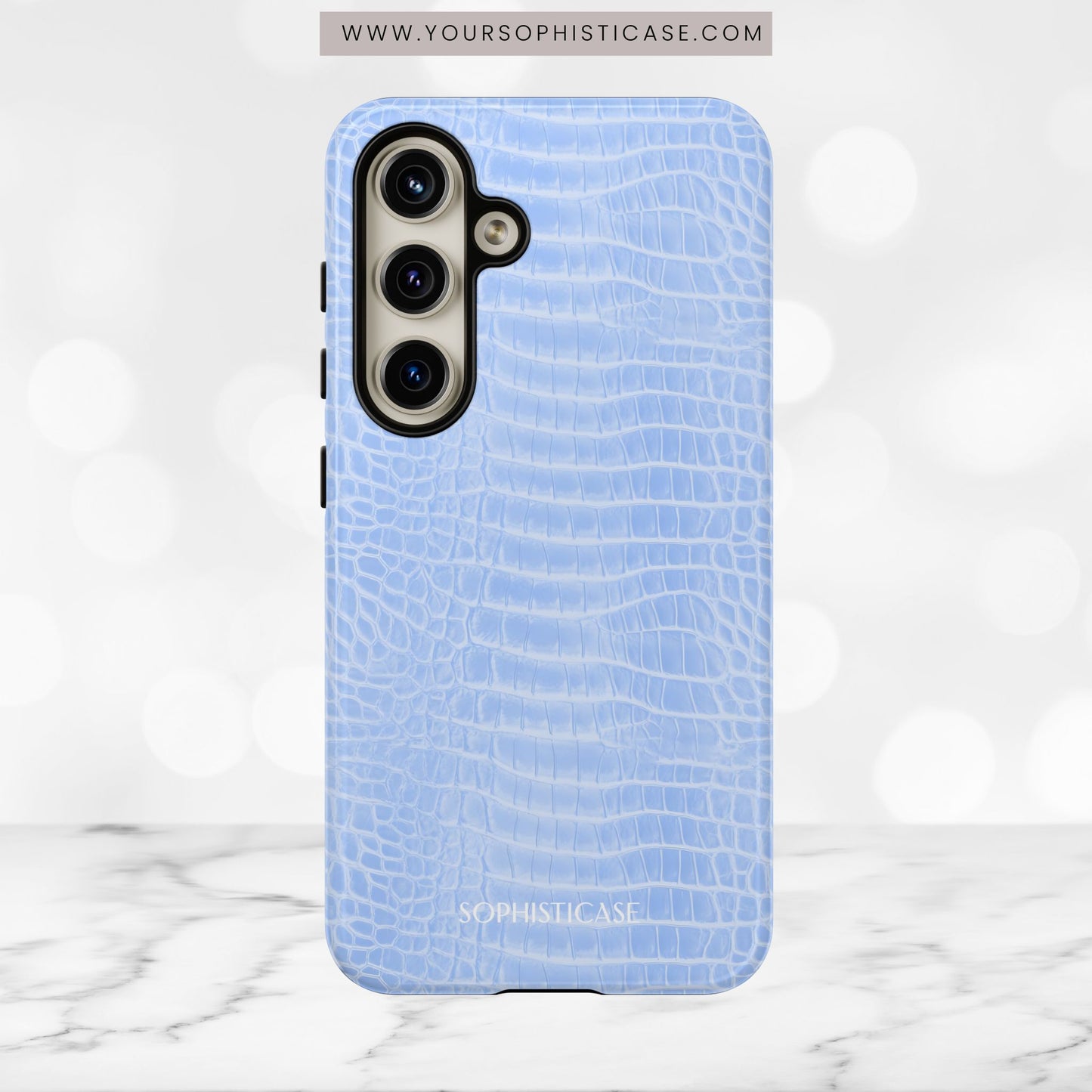 Luxe Leather in Blue - Tough Phone Case