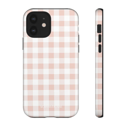 Gingham in Neutral Beige - Tough Phone Case