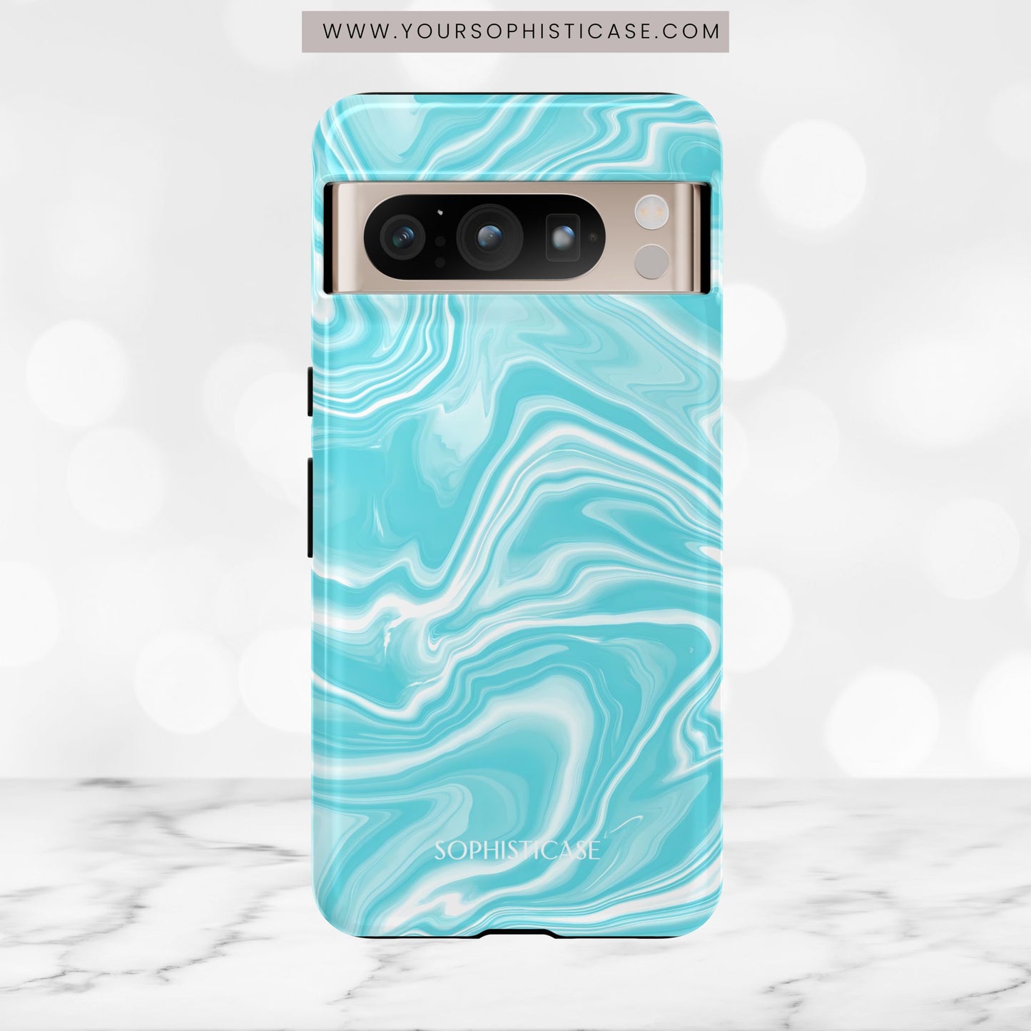 Liquid Dreams in Aqua - Tough Phone Case