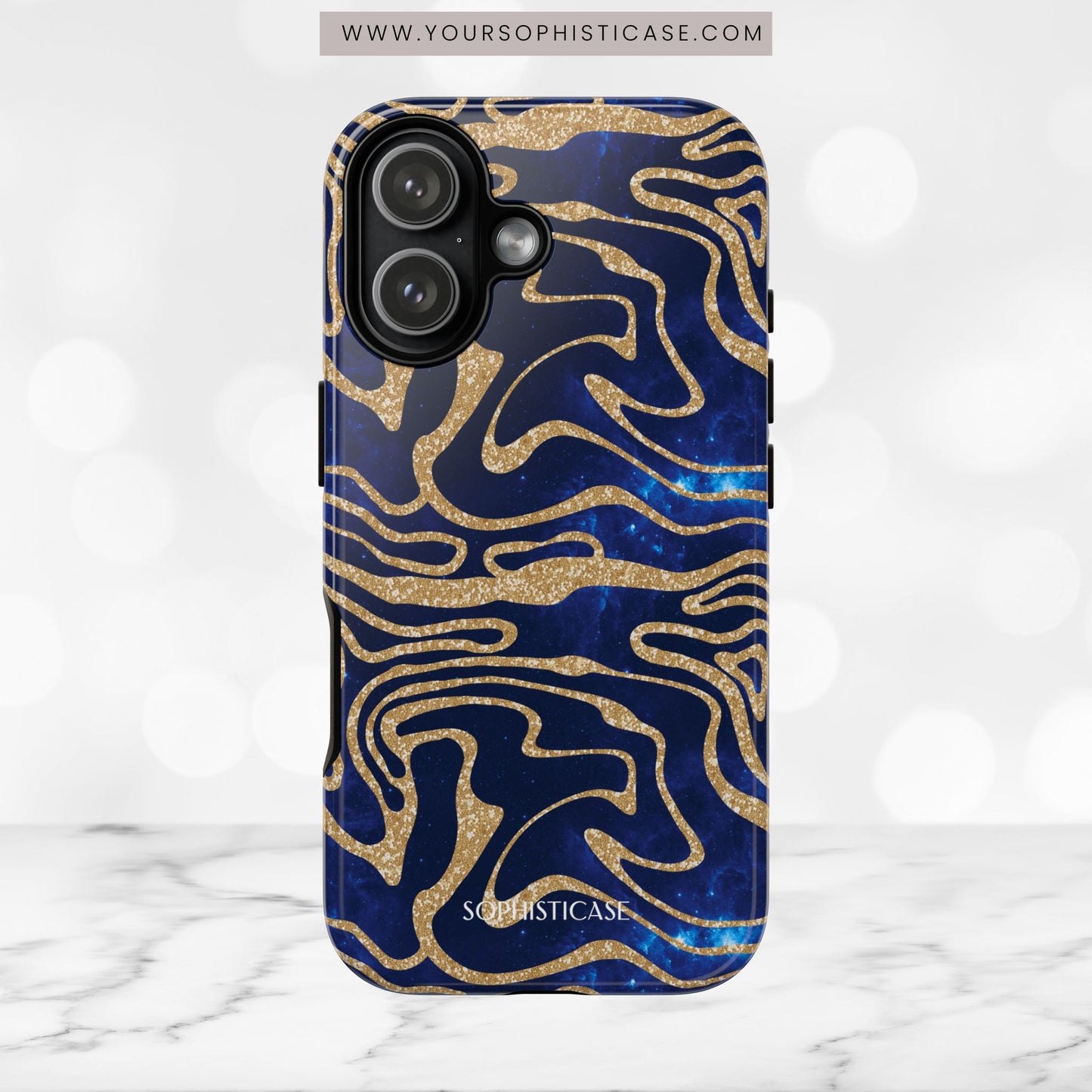 Cosmic Gold in Blue - iPhone Case, Samsung Galaxy Case, Google Pixel Case