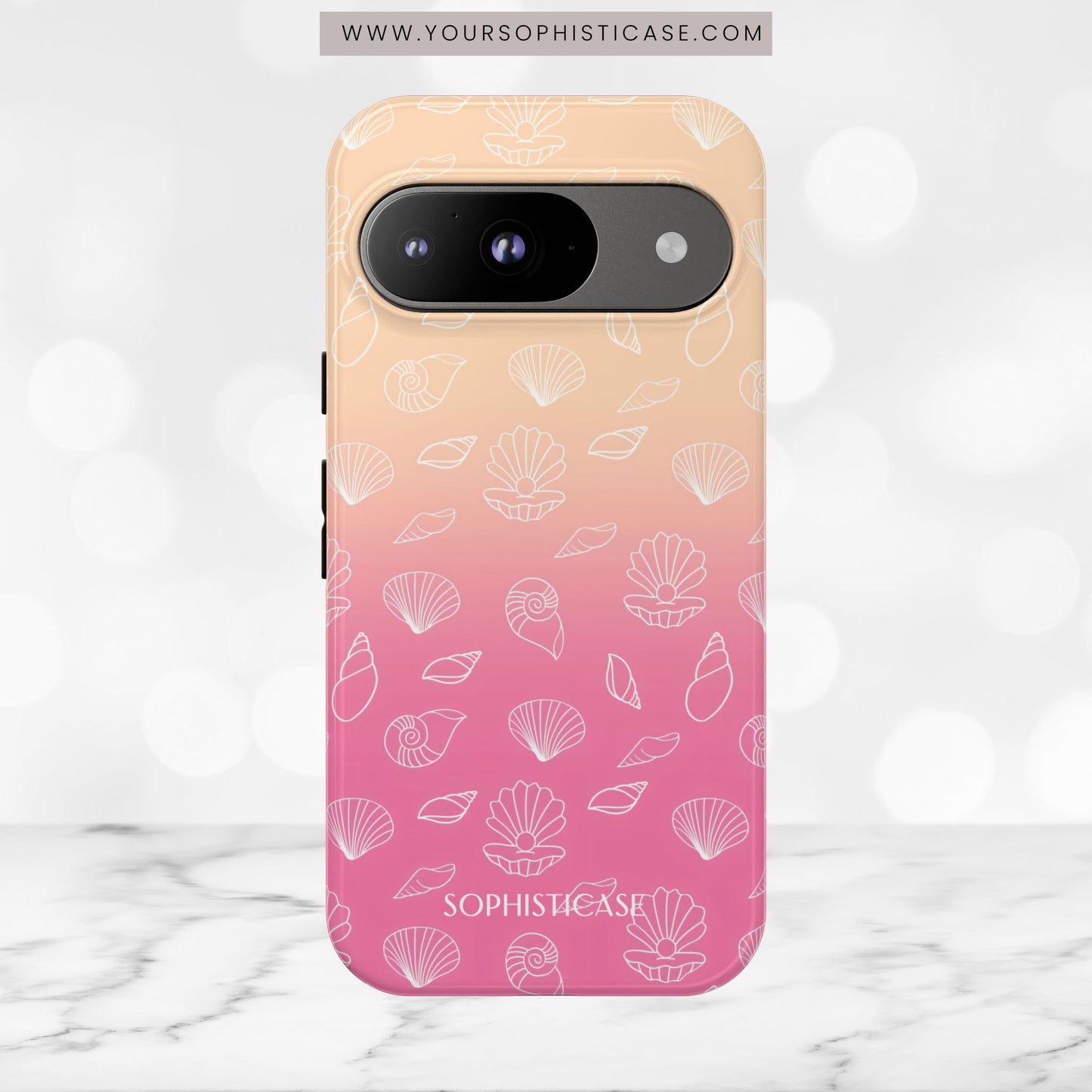 Seashell Society in Sandy Pink Sunset - iPhone Case, Samsung Galaxy Case, Google Pixel Case
