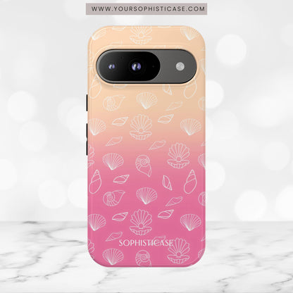 Seashell Society in Sandy Pink Sunset - iPhone Case, Samsung Galaxy Case, Google Pixel Case