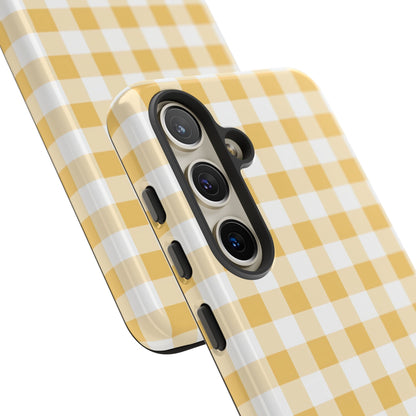 Gingham in Yellow - iPhone Case, Samsung Galaxy Case, Google Pixel Case