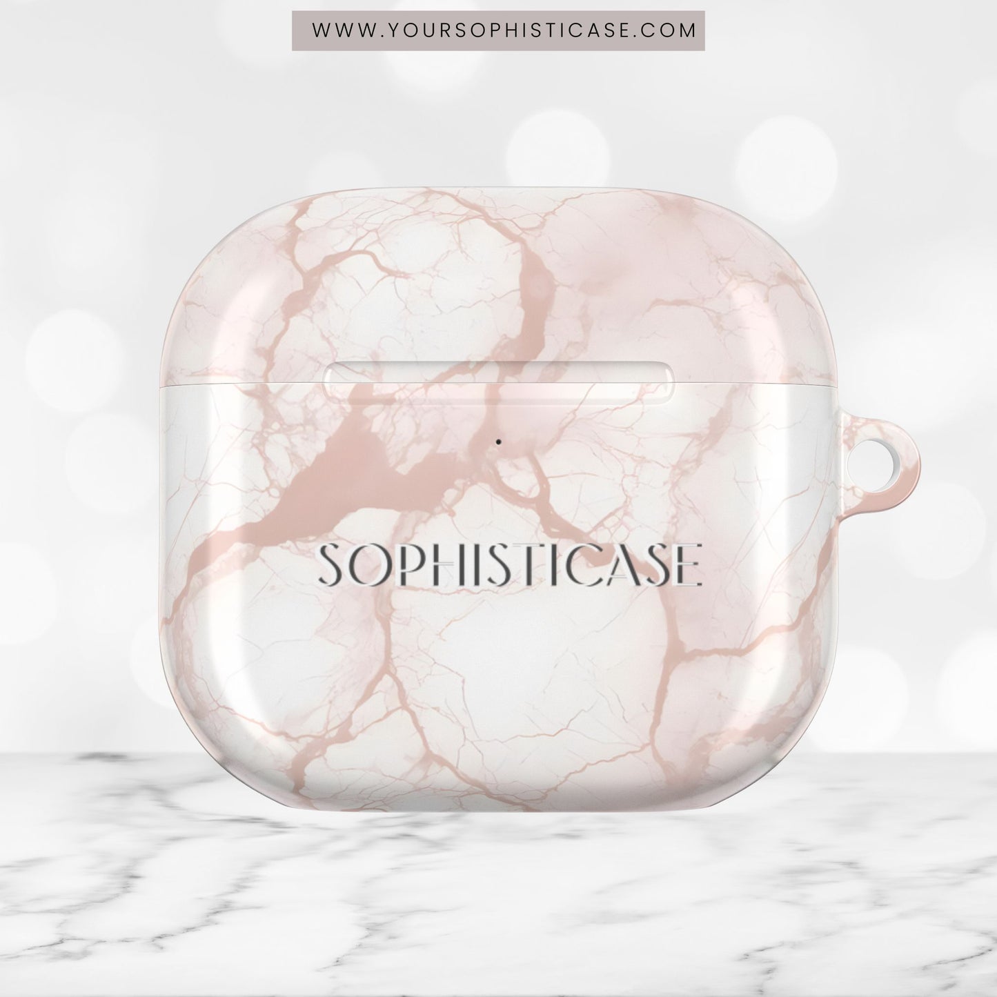 AirPod Cases - Marble Opulence in Neutral Beige