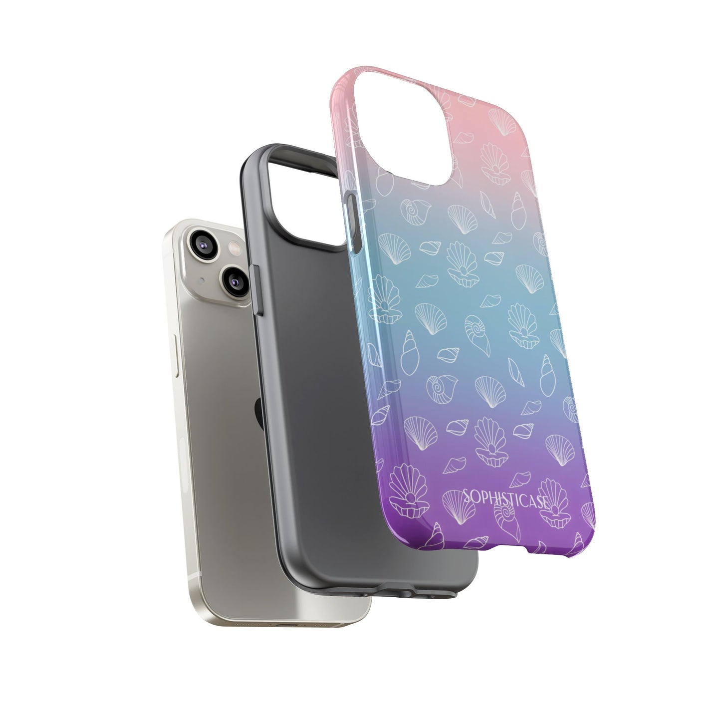 Seashell Society in Pink Blue & Purple Sunset - iPhone Case
