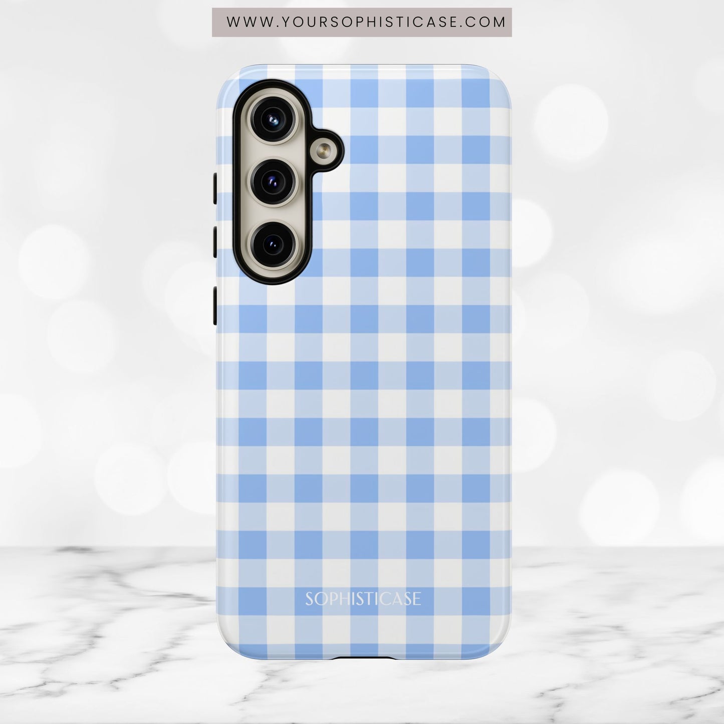 Gingham in Blue - Tough Phone Case