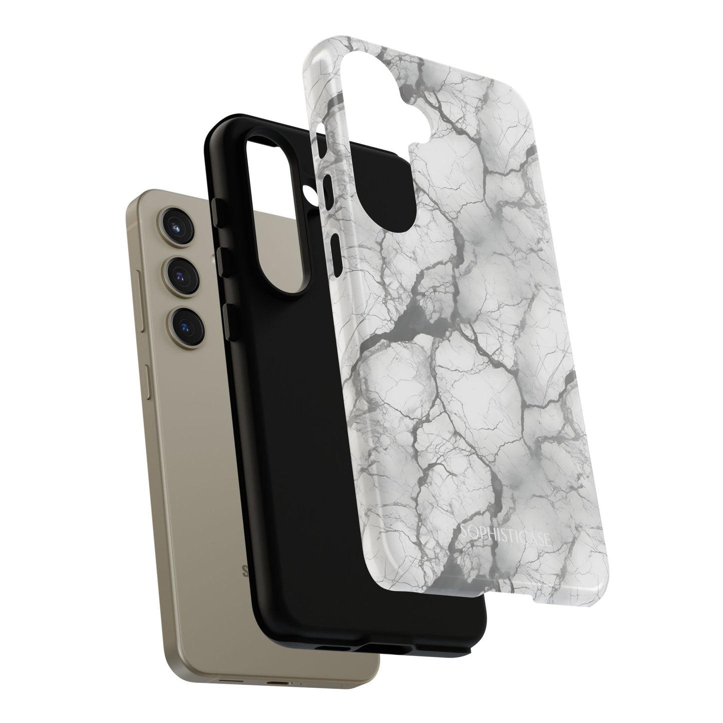 Marble Opulence in Charcoal Grey - Tough Phone Case