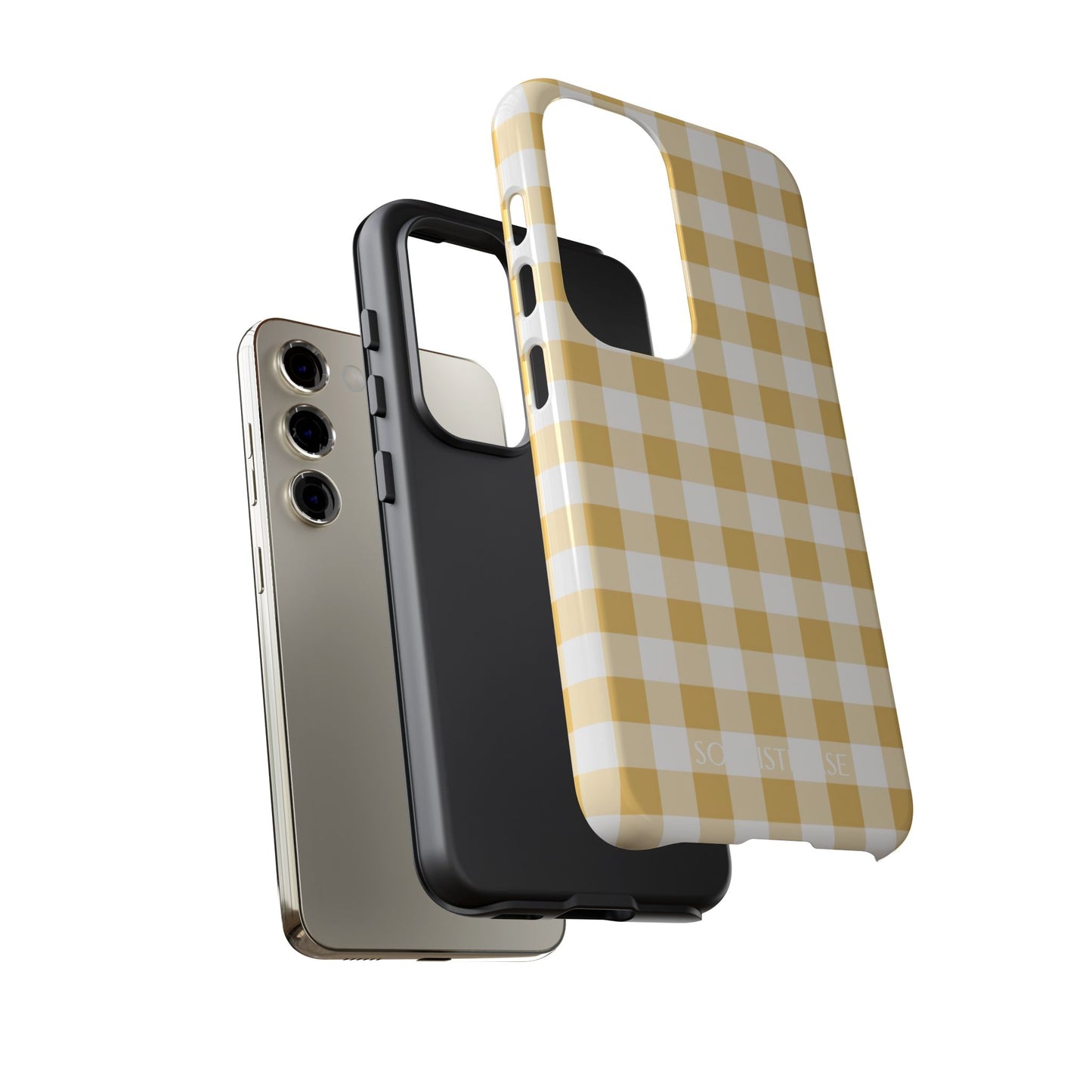 Gingham in Yellow - Protective Phone Case for Samsung Galaxy