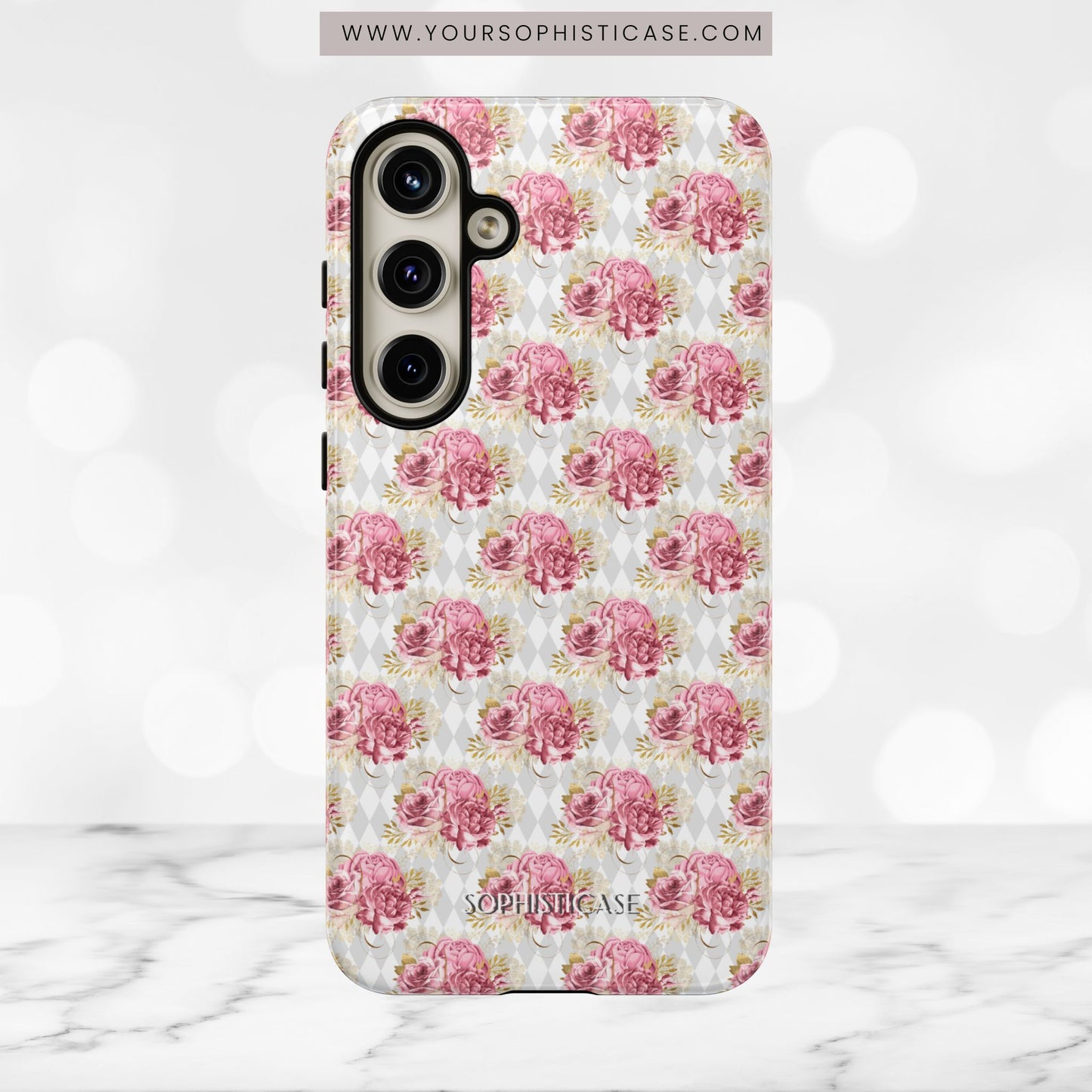 Rose Diamond Romance in Colette - Tough Phone Case