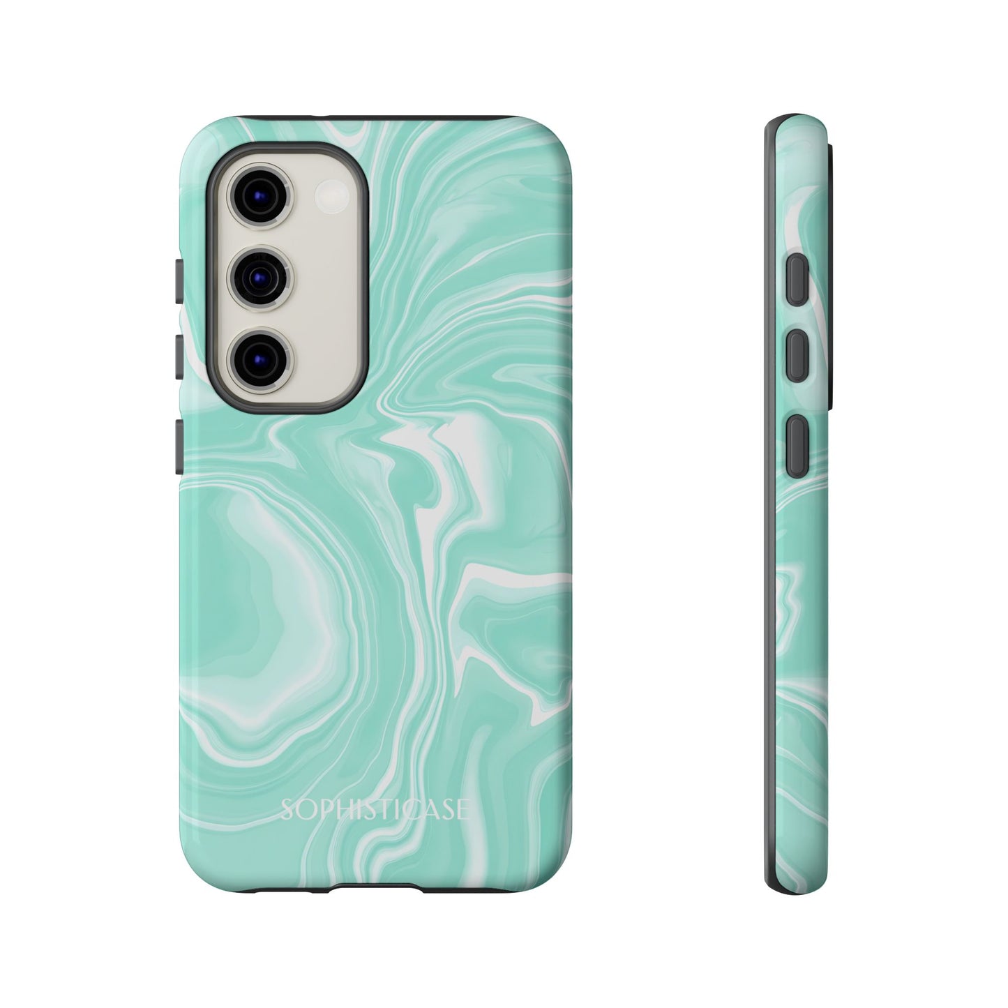 Liquid Dreams in Green - Drop Proof Phone Case for Samsung Galaxy