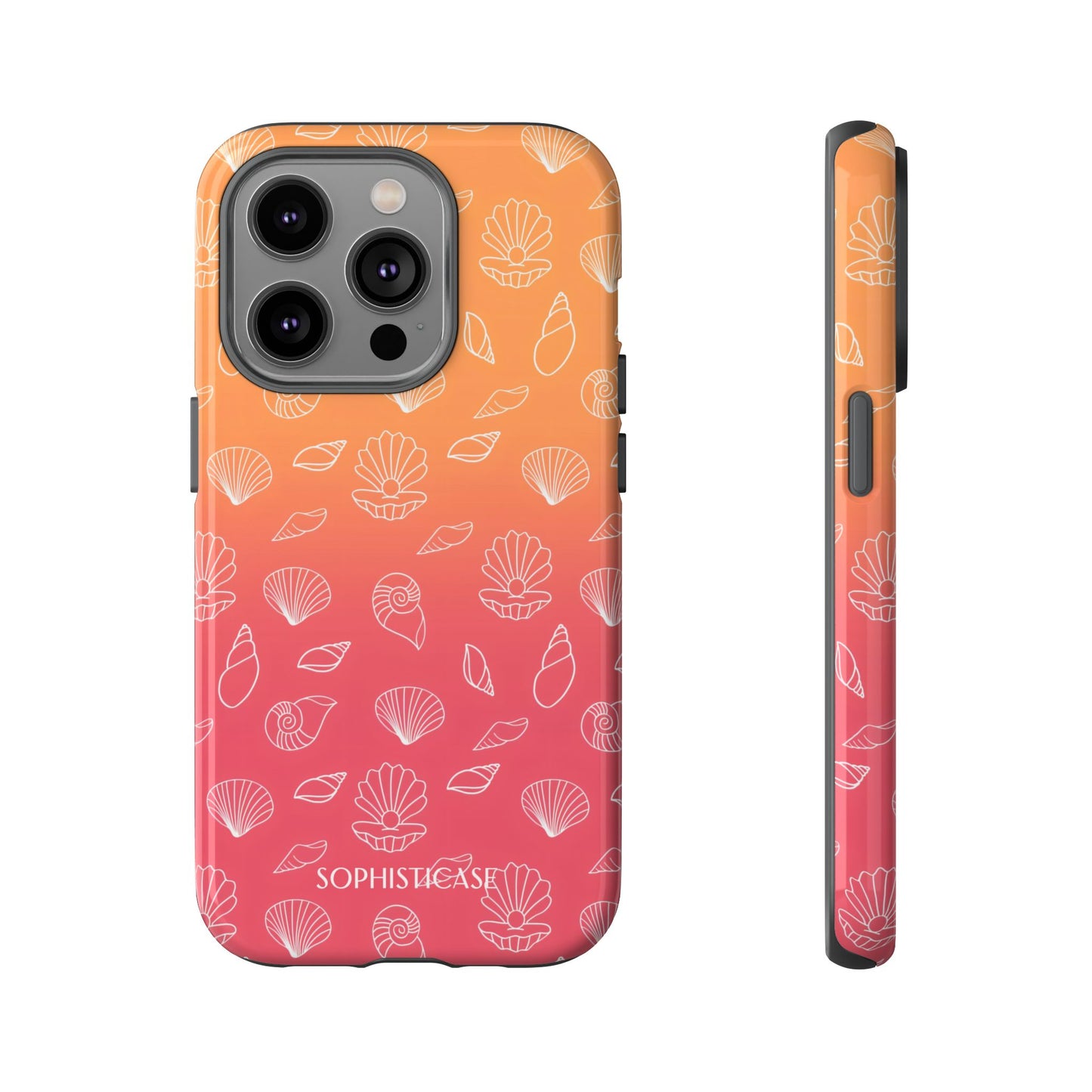 Seashell Society in Sunset Orange - iPhone Case, Samsung Galaxy Case, Google Pixel Case