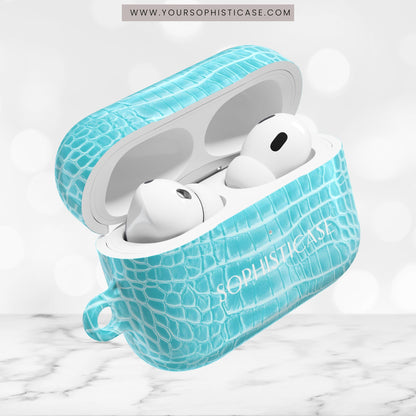 AirPod Cases - Luxe Leather in Aqua