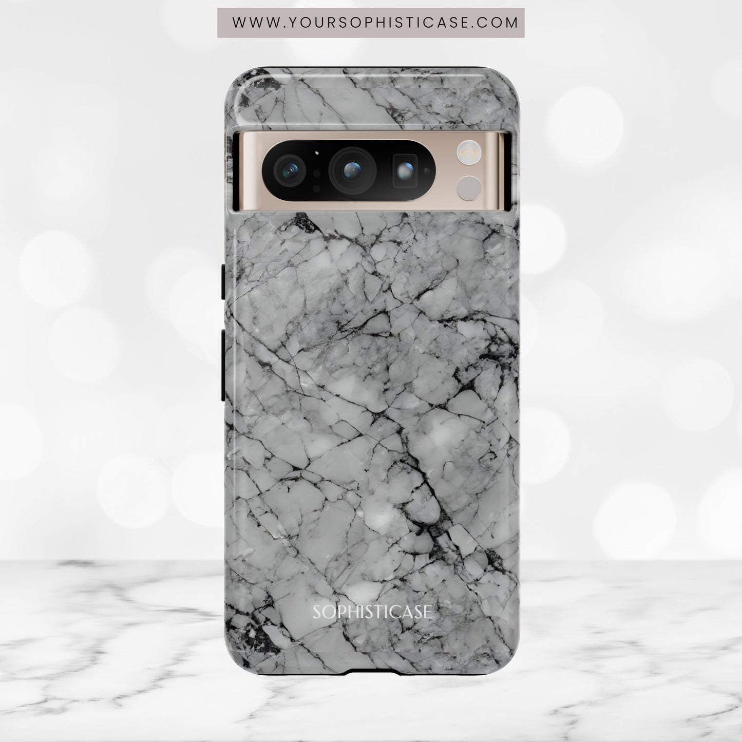 Marble Opulence in Grey - iPhone Case, Samsung Galaxy Case, Google Pixel Case