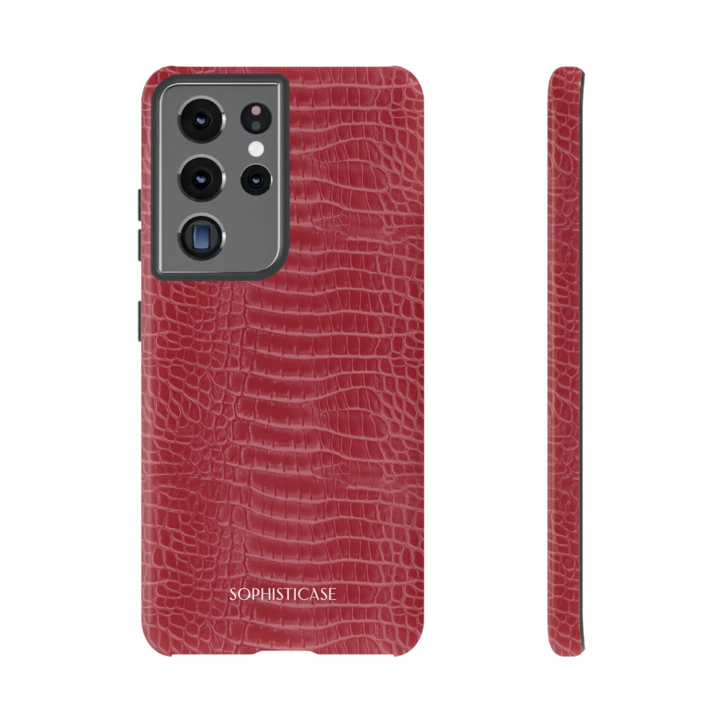 Luxe Leather in Cherry Red - iPhone Case, Samsung Galaxy Case, Google Pixel Case