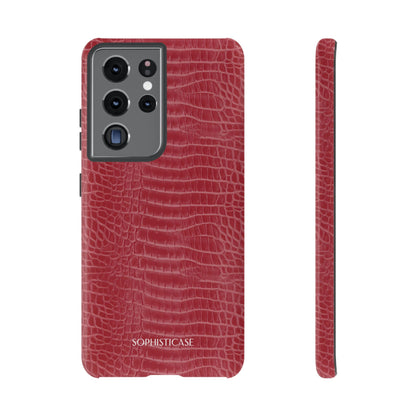 Luxe Leather in Cherry Red - iPhone Case, Samsung Galaxy Case, Google Pixel Case