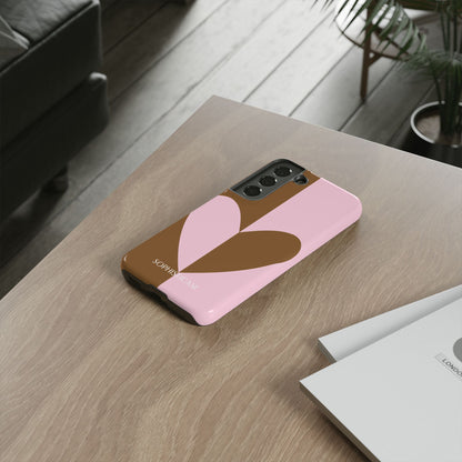 Be Mine in Pink and Brown - iPhone Case, Samsung Galaxy Case, Google Pixel Case