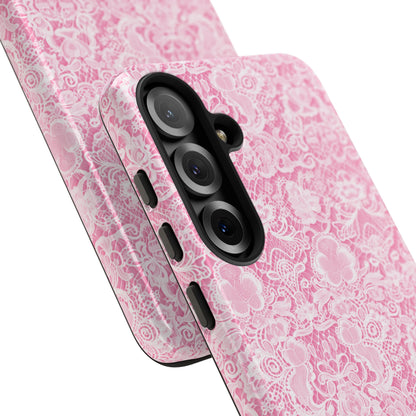 Luxe Lace in Pink - Tough Phone Case