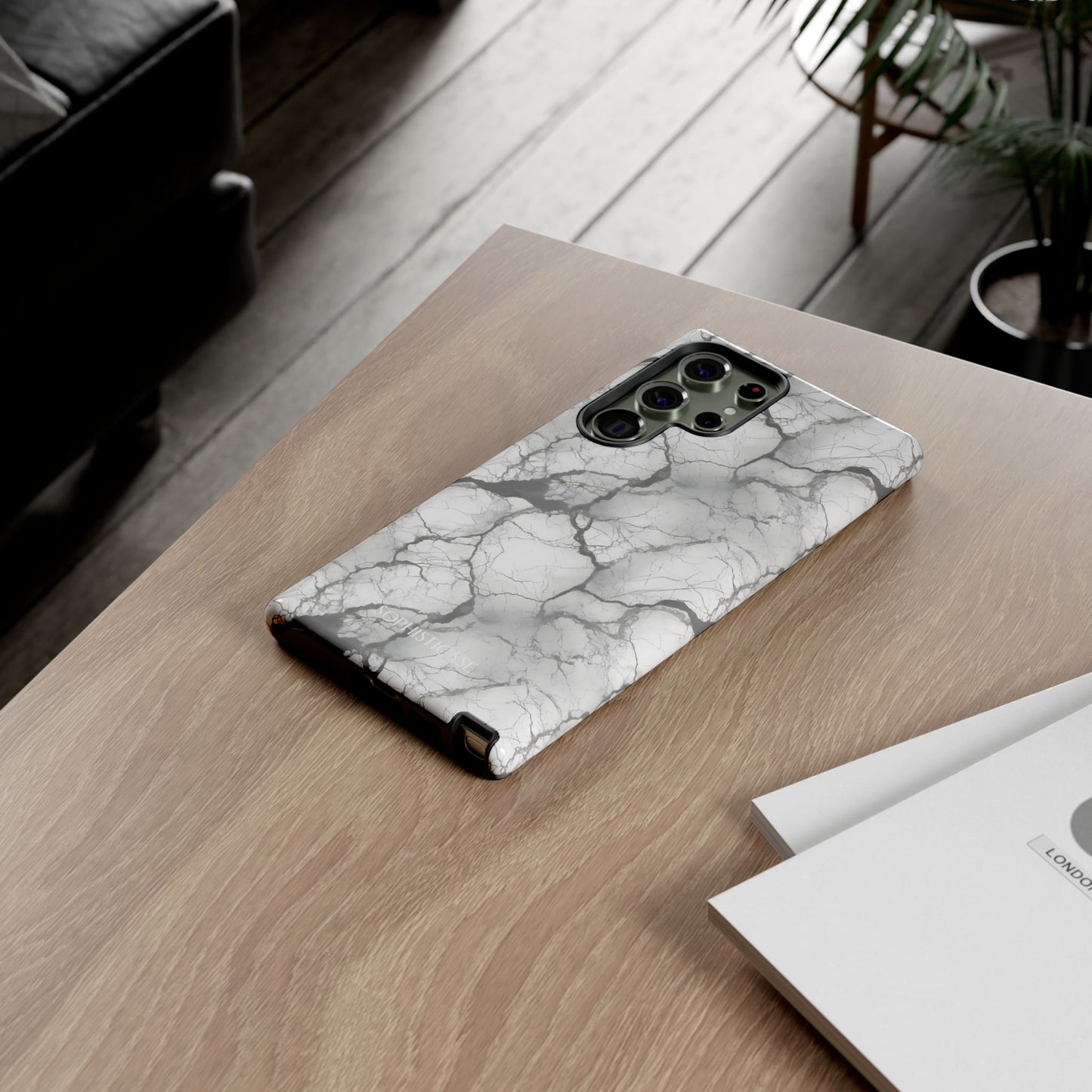 Marble Opulence in Charcoal Grey - Tough Phone Case
