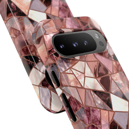 Rose' Runway in Merlot Mosaic - Tough Phone Case