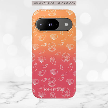 Seashell Society in Sunset Orange - iPhone Case, Samsung Galaxy Case, Google Pixel Case