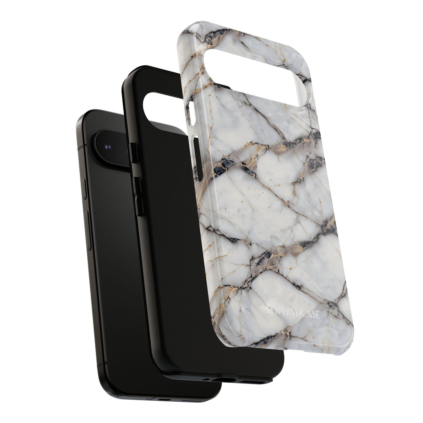Marble Opulence in Cracked Beige - iPhone Case, Samsung Galaxy Case, Google Pixel Case