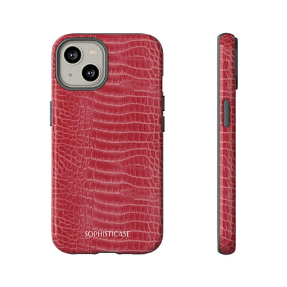 Luxe Leather in Cherry Red - iPhone Case, Samsung Galaxy Case, Google Pixel Case