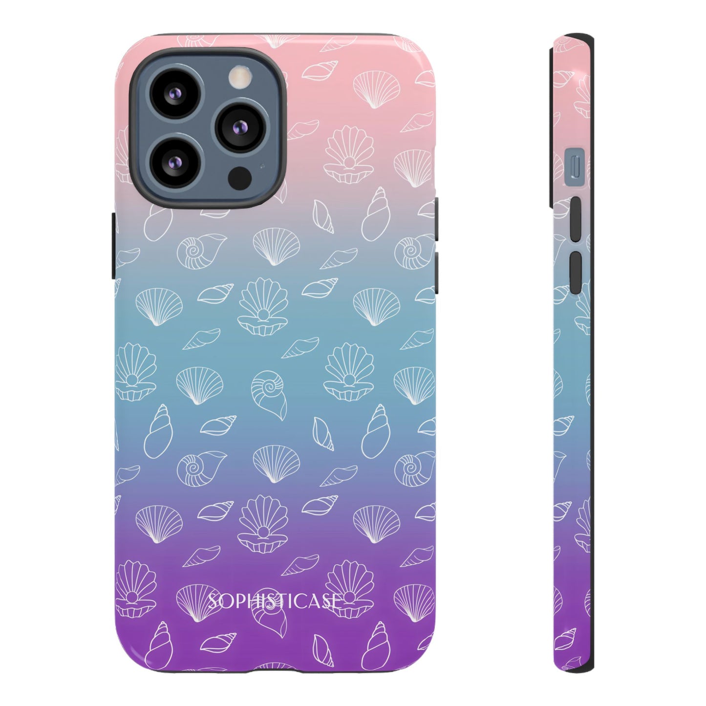 Seashell Society in Pink Blue & Purple Sunset - iPhone Case