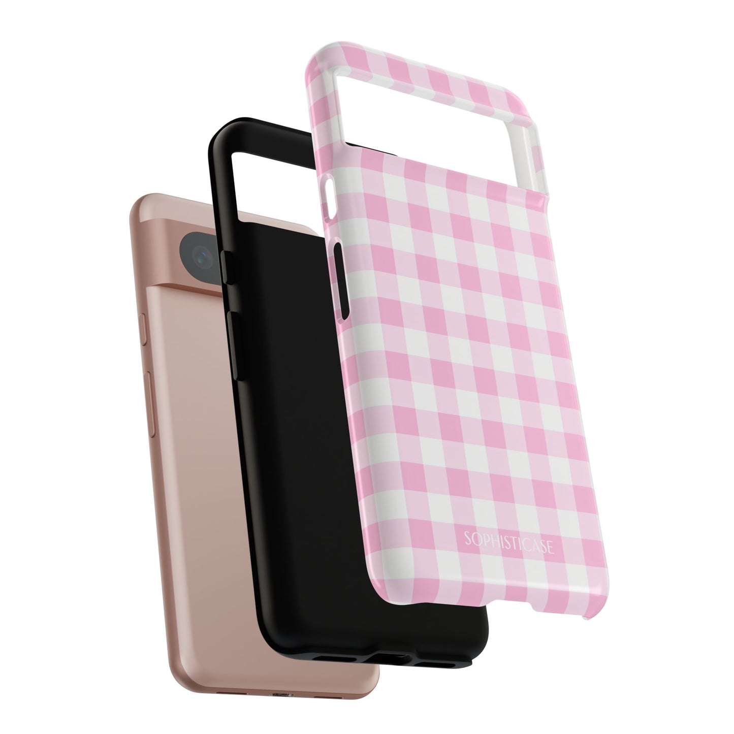 Gingham in Pink - iPhone Case, Samsung Galaxy Case, Google Pixel Case