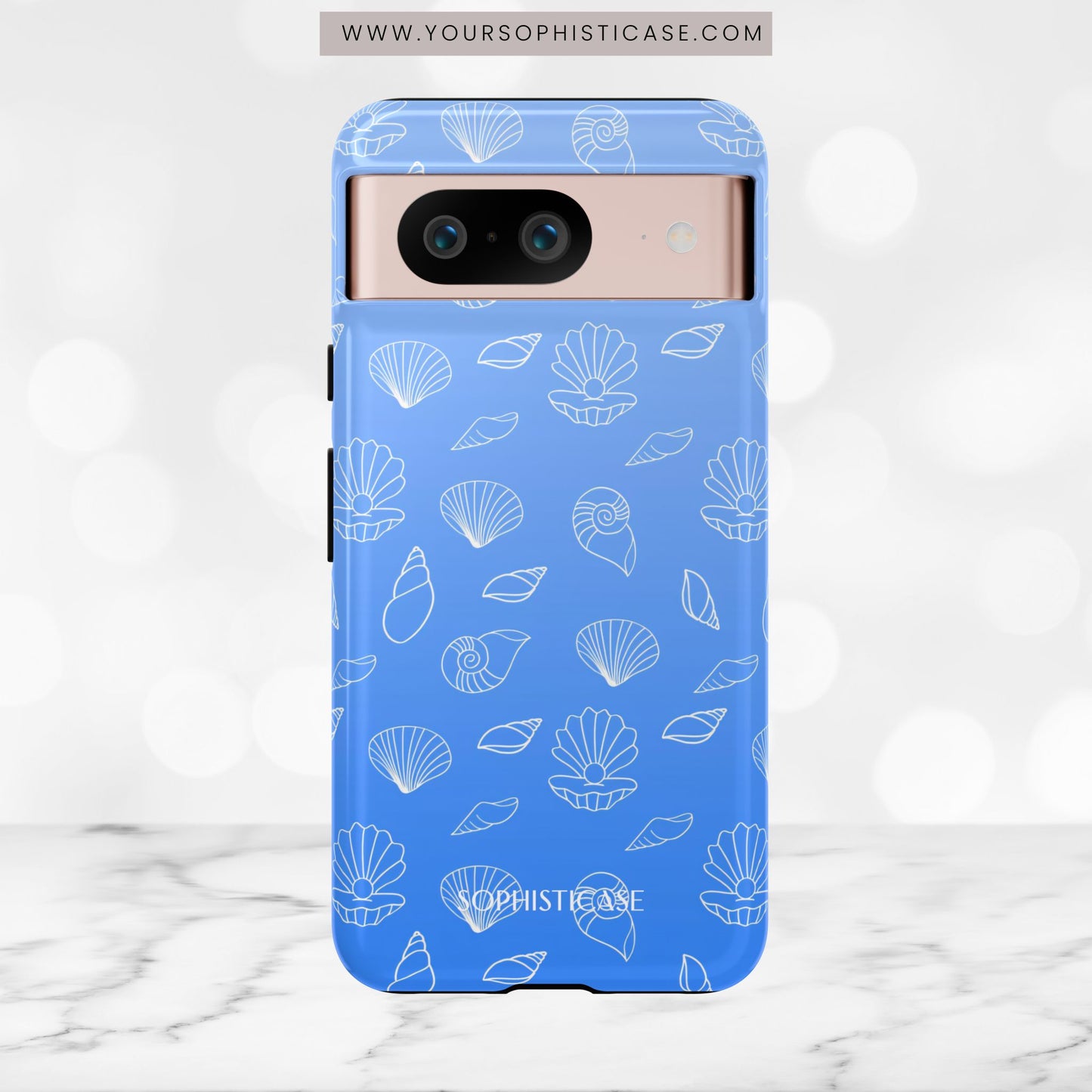 Seashell Society in Ocean Blue - iPhone Case, Samsung Galaxy Case, Google Pixel Case