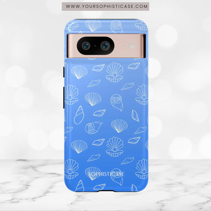 Seashell Society in Ocean Blue - iPhone Case, Samsung Galaxy Case, Google Pixel Case