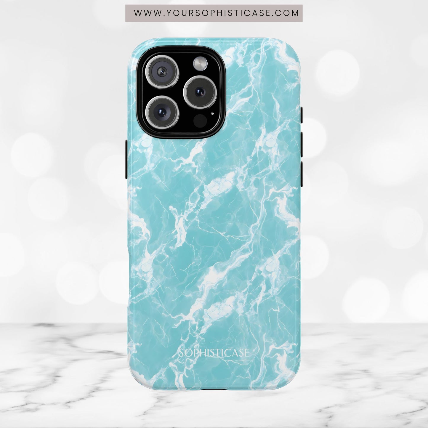 Marble Crush in Aqua - Tough Phone Case
