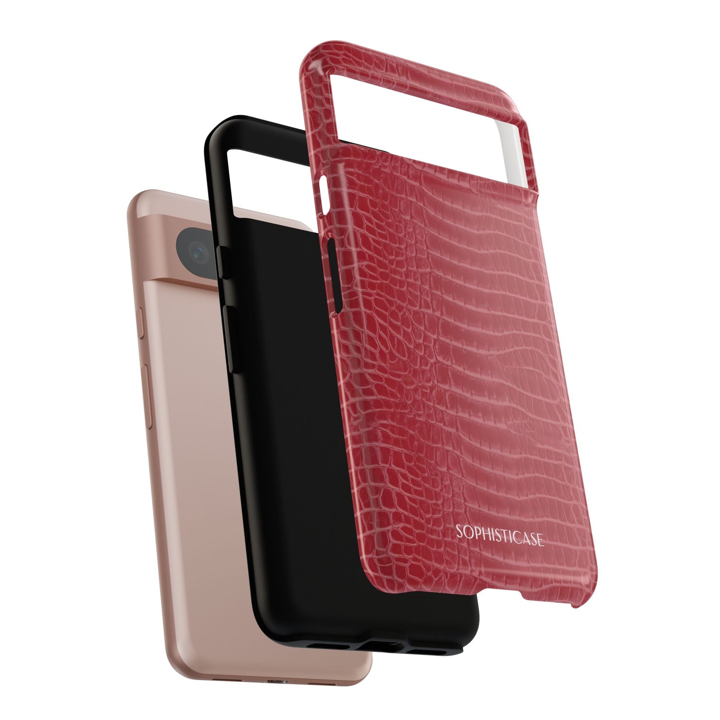 Luxe Leather in Cherry Red - iPhone Case, Samsung Galaxy Case, Google Pixel Case
