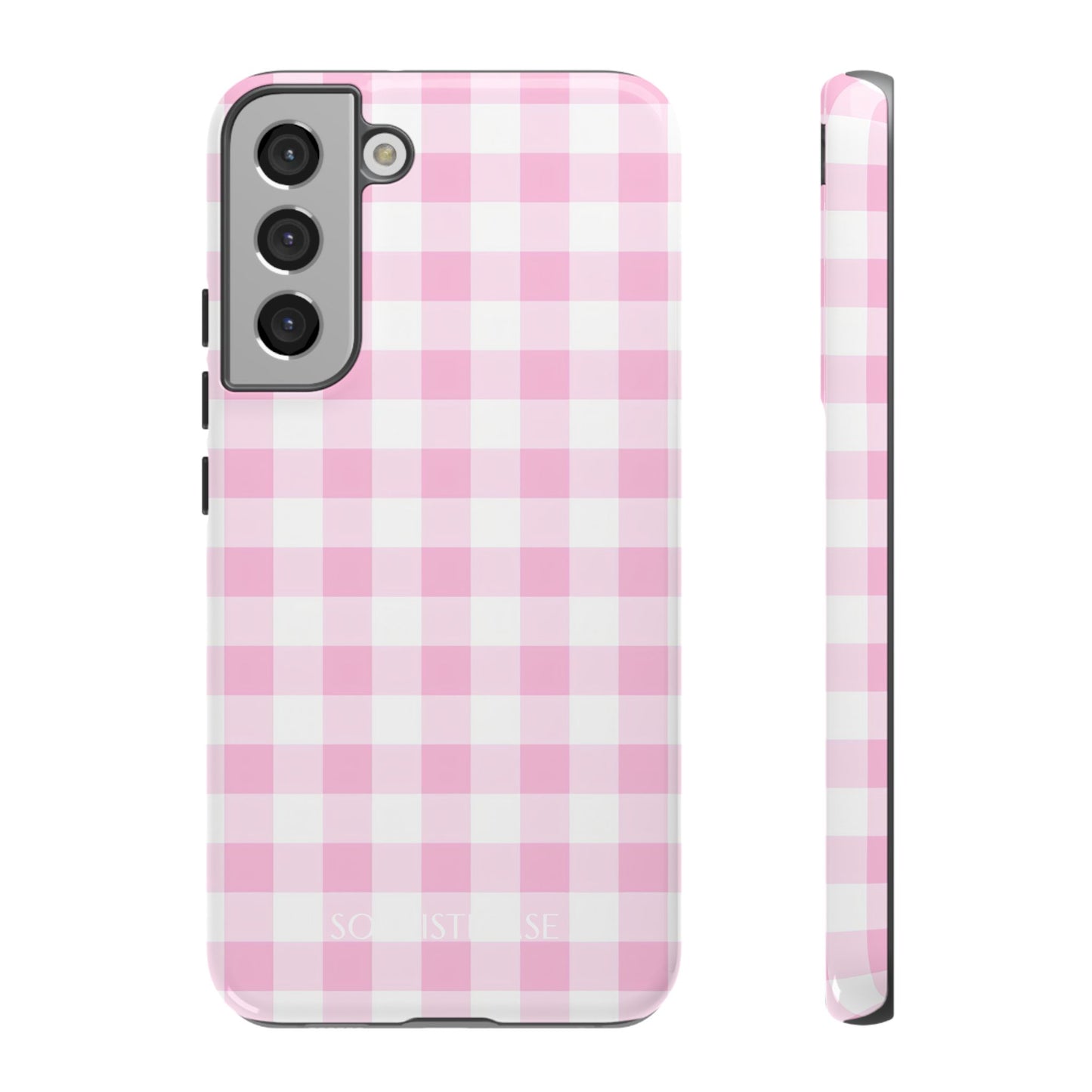 Gingham in Pink - Protective Phone Case for Samsung Galaxy