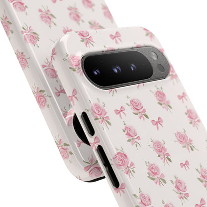 The Sweetest Thing in Coquette Roses and Bows - iPhone Case, Samsung Galaxy Case, Google Pixel Case