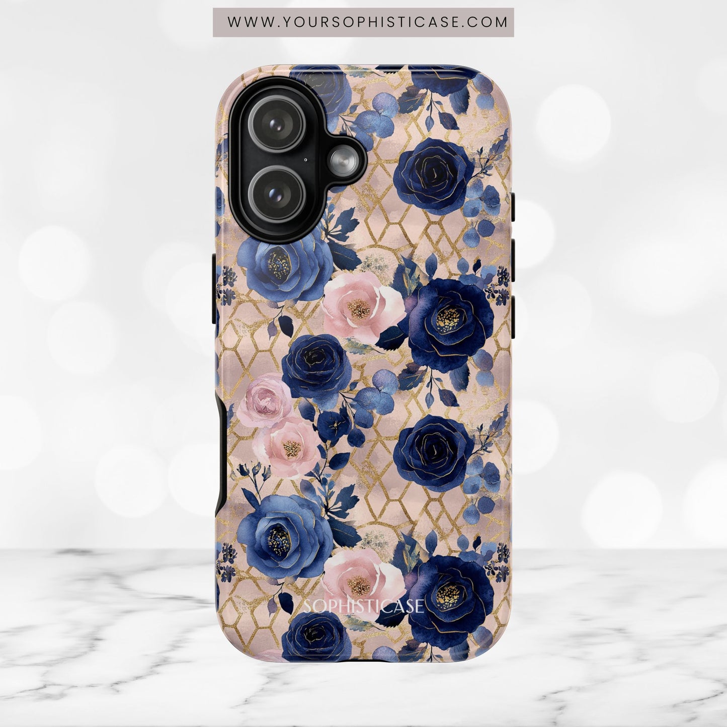 Royal Floral in Navy Blush - Tough Phone Case