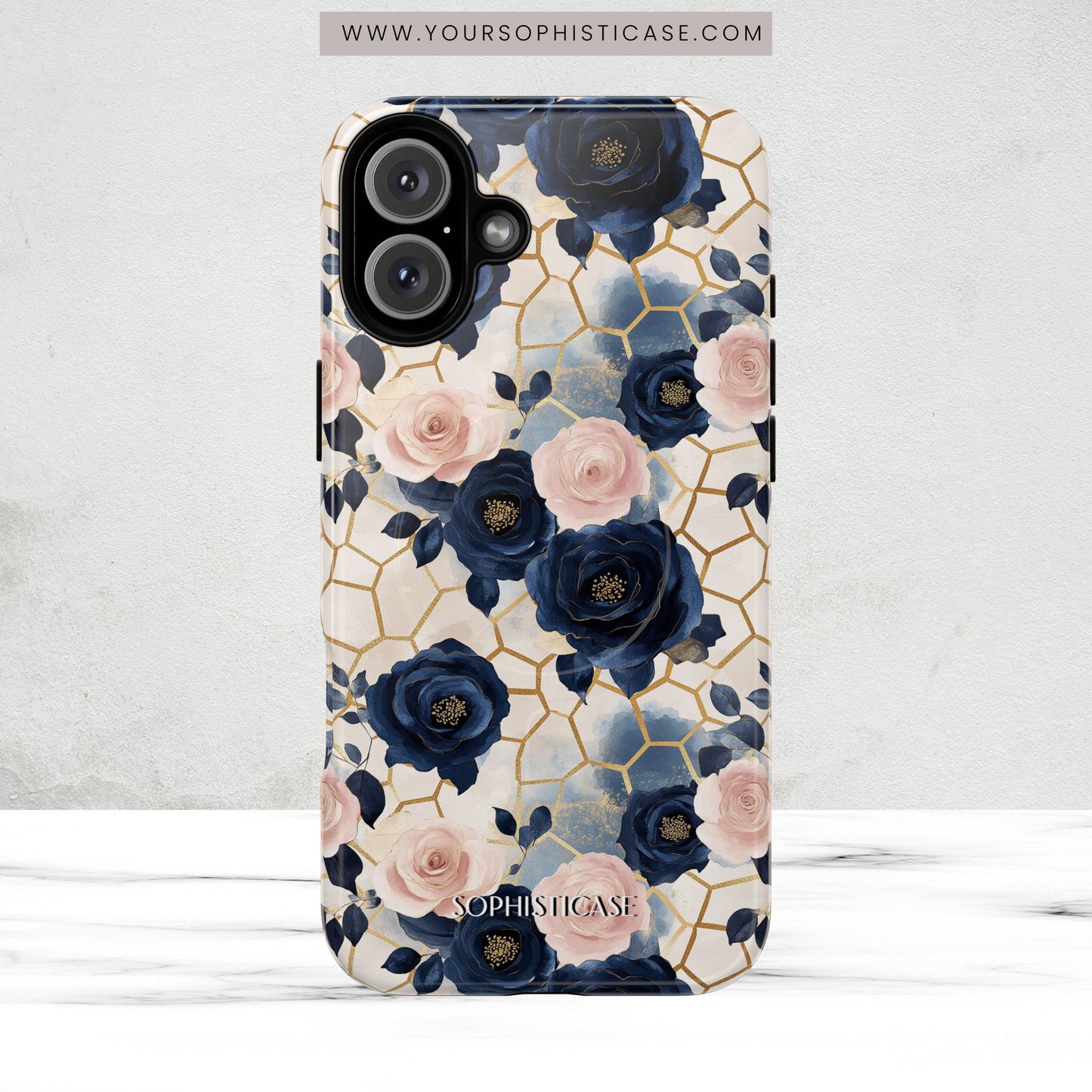 Royal Floral in Navy Hive - iPhone Magsafe Case