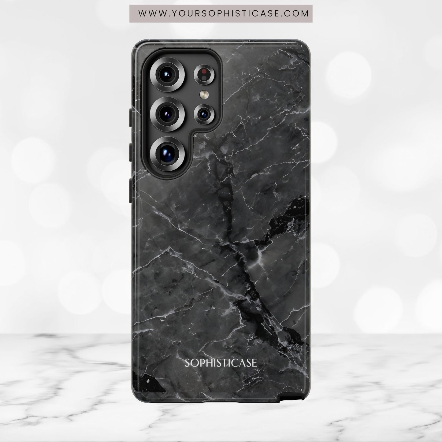 Marble Opulence in Black - iPhone Case, Samsung Galaxy Case, Google Pixel Case