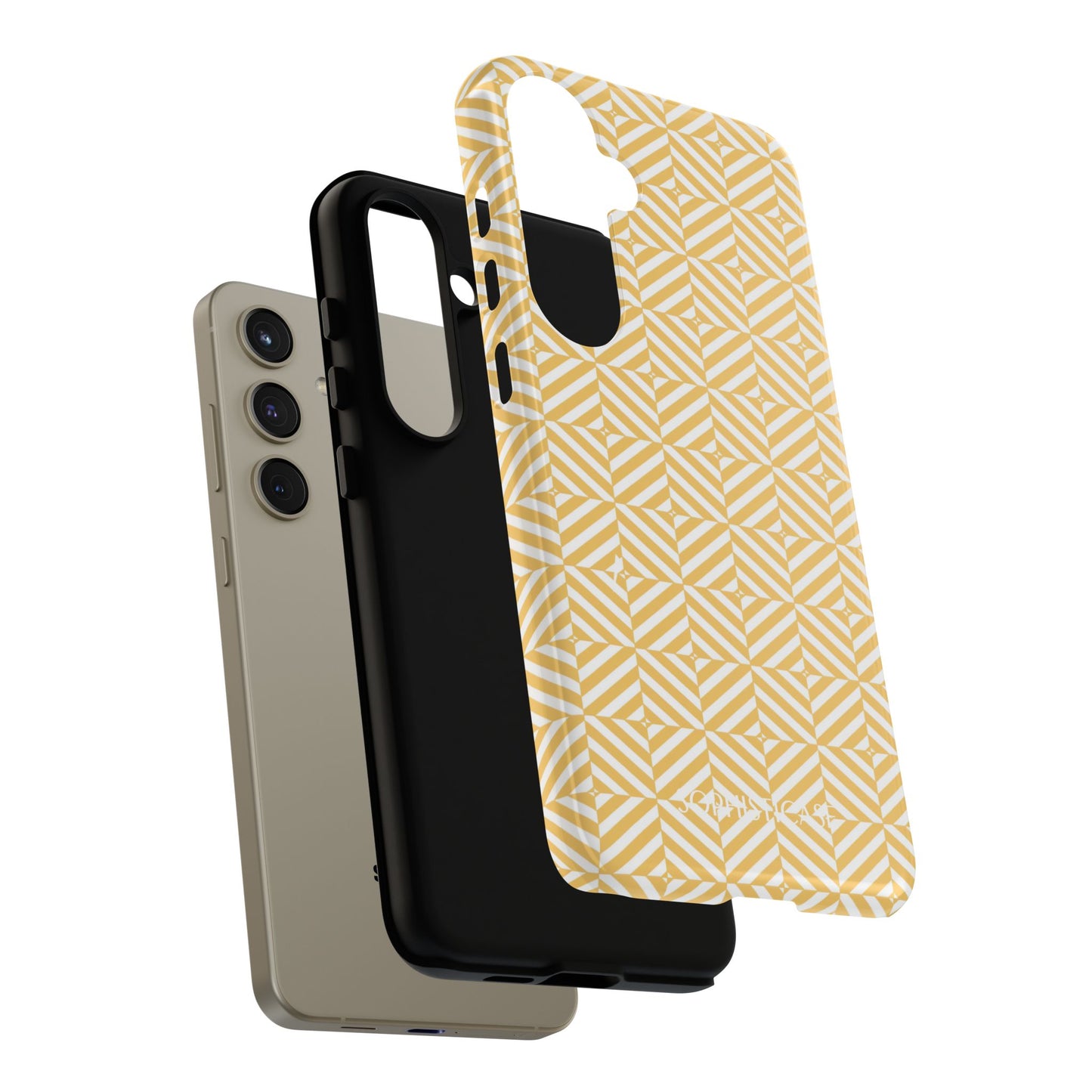 Illusions in Yellow - Dual Layer Shockproof Phone Case for iPhone, Google Pixel and Samsung Galaxy