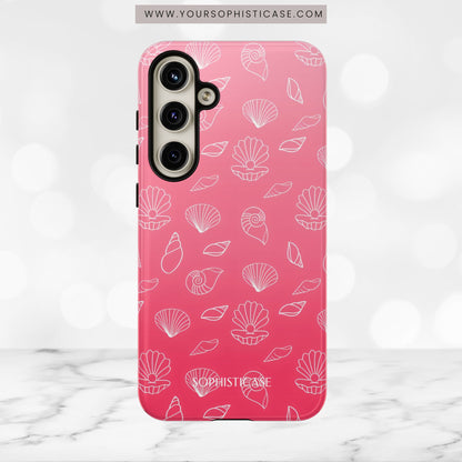 Seashell Society in Sunset Pink - iPhone Case, Samsung Galaxy Case, Google Pixel Case