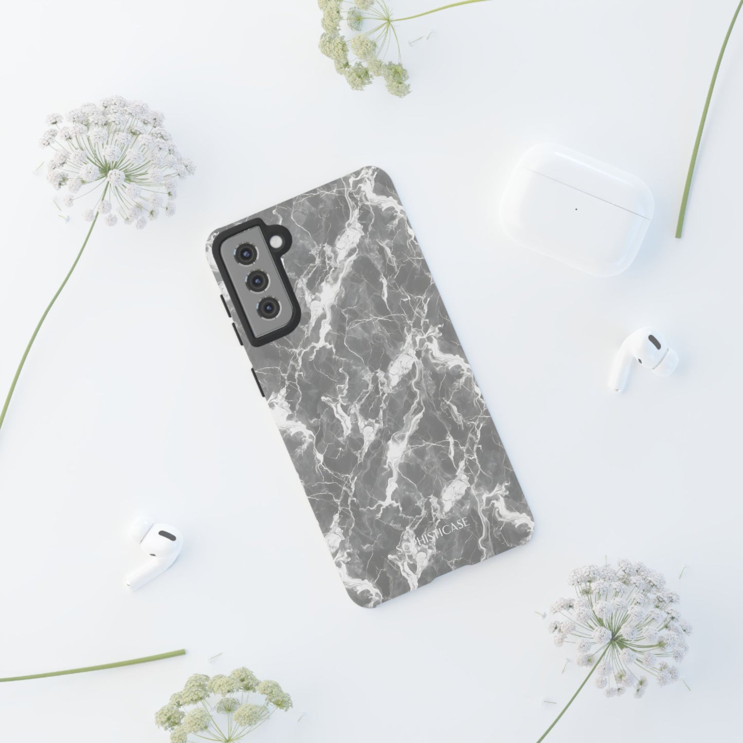 Marble Crush in Charcoal Grey - iPhone Case, Samsung Galaxy Case, Google Pixel Case