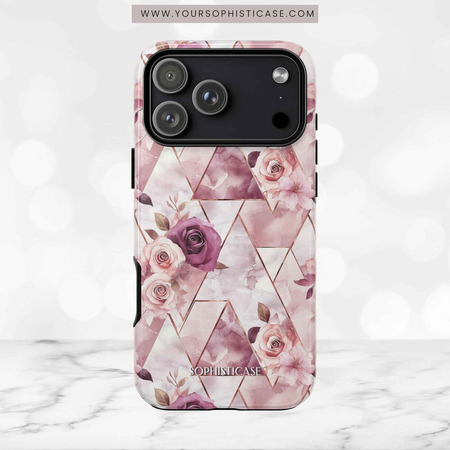 Royal Floral in Plum Chevron - Tough Phone Case