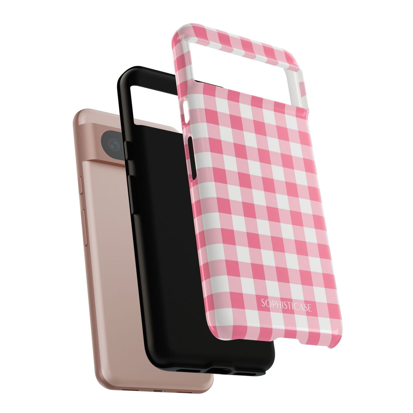Gingham in Salmon - Tough Phone Case