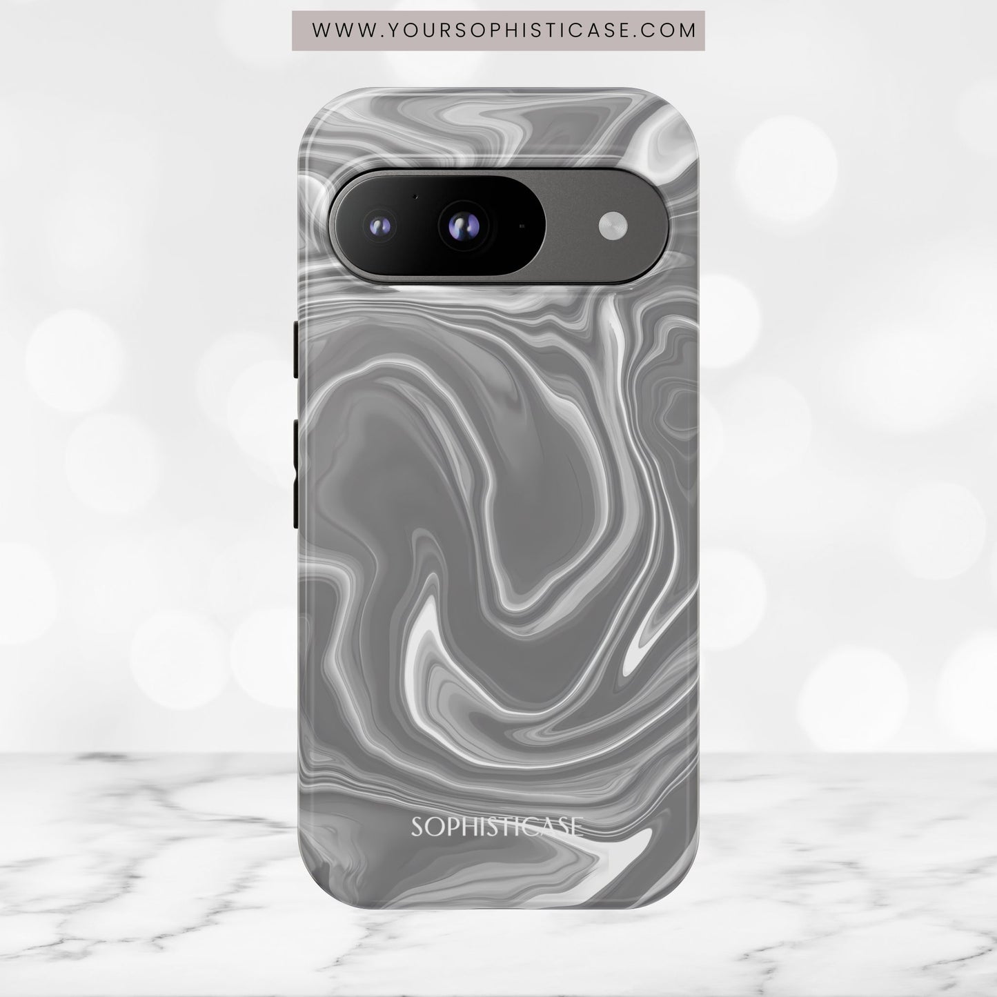 Liquid Dreams in Charcoal - Tough Phone Case