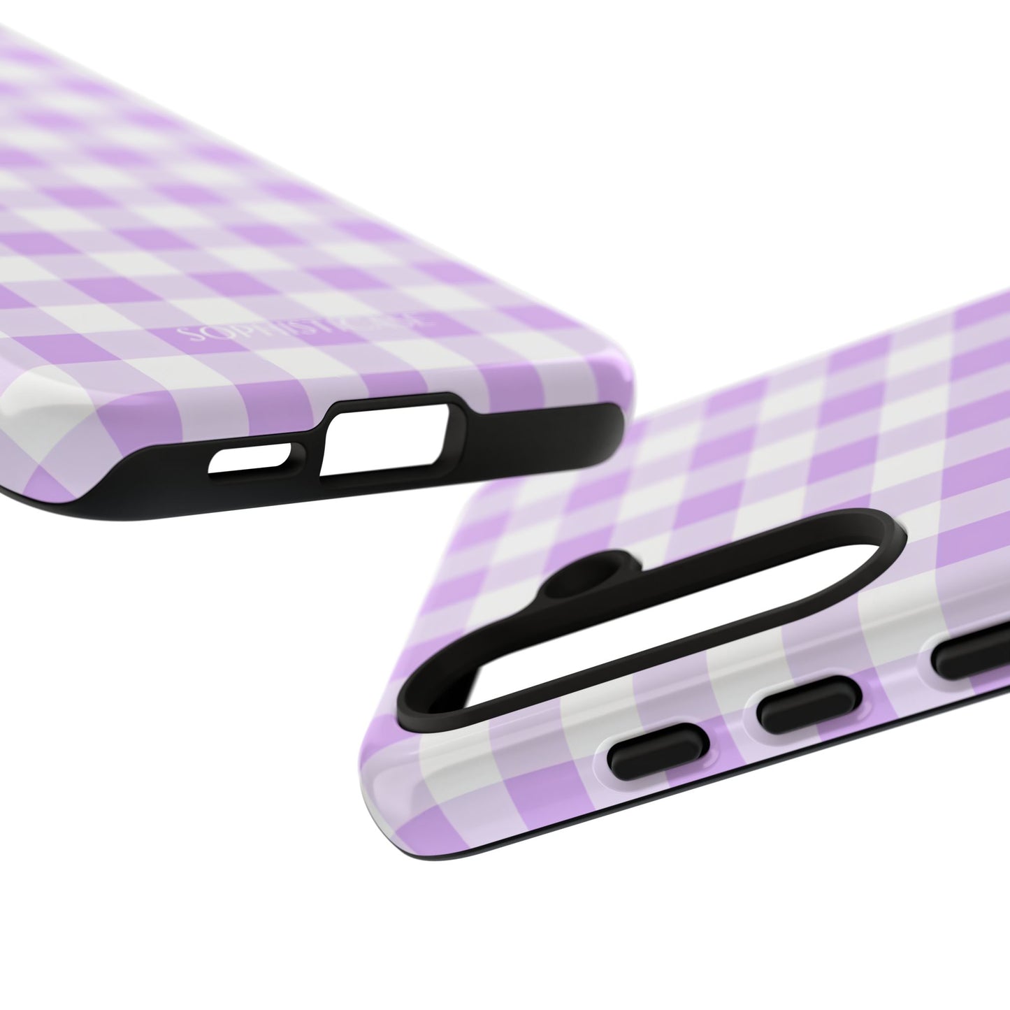 Gingham in Purple - Tough Phone Case