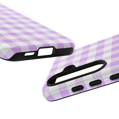 Gingham in Purple - Tough Phone Case