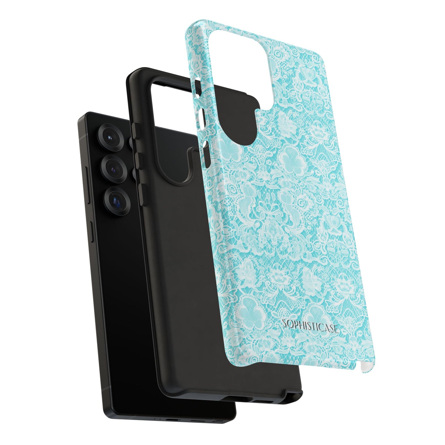 Luxe Lace in Aqua - Tough Phone Case